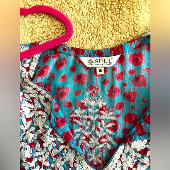 Sulu Collection Women’s Plus Silk blend Summer Blouse. Size 18. - Picture 3 of 11